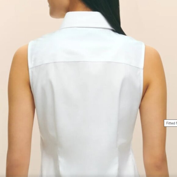 Brooks brothers, Fitted Non-Iron Stretch Supima® Cotton Sleeveless Dress Shirt - Picture 3 of 4